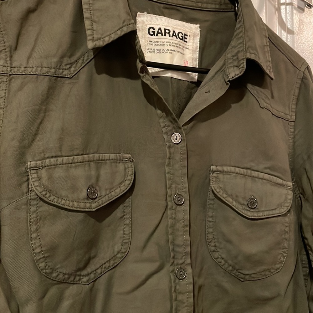 Green Button Down - image 2